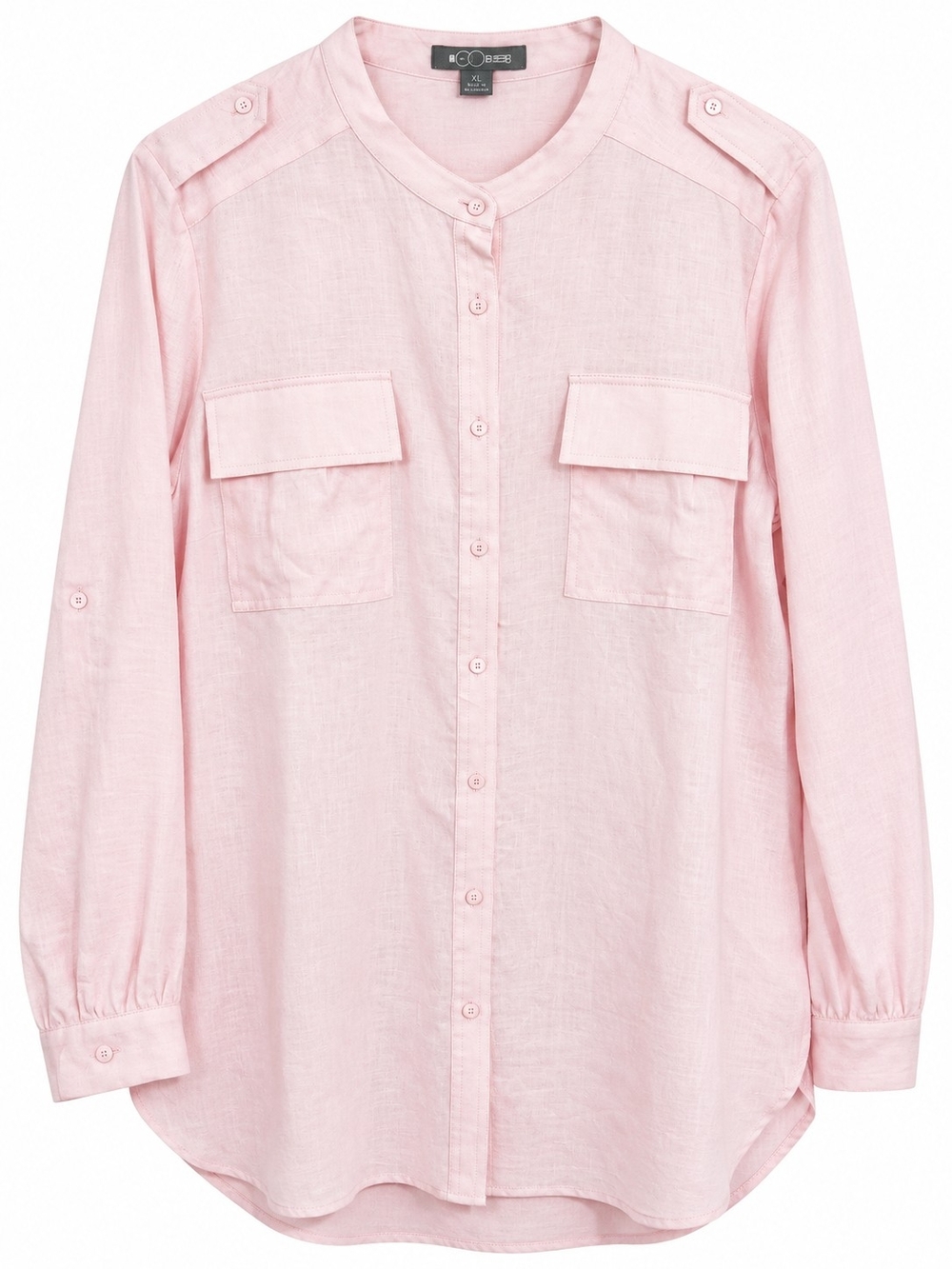 GO Silk Light Pink Womens' Button-Front Tunic